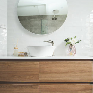 75+ Skandinavische Badezimmer mit freistehendem Waschtisch Ideen