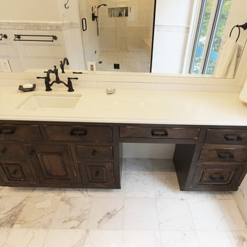 New Construction Bathroom White Quartz Countertops ~ Medina, OH