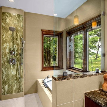 New master bath suite connects retired couple to nature in Sewickley Heights