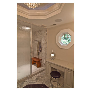 New master bath with custom make-up desk - Traditional - Bathroom ...
