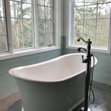 New Traditional Freestanding Bath with Artisan Subway Tile
