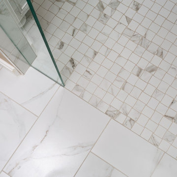 New Traditional Master Bathroom Zero Threshold Shower