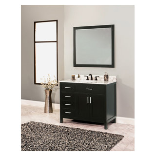 NGY Arezzo Collection Bathroom Black Vanity Set 42