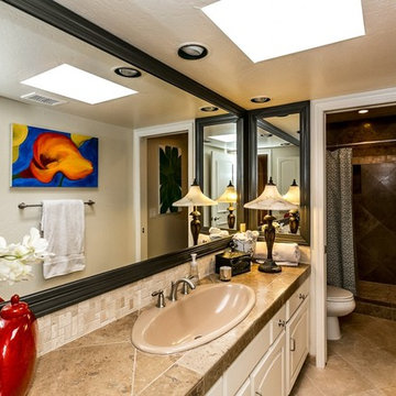 Noche Tile Bathroom Vanity Floor and Shower
