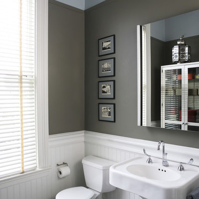 Elegant bathroom photo in San Francisco with a pedestal sink