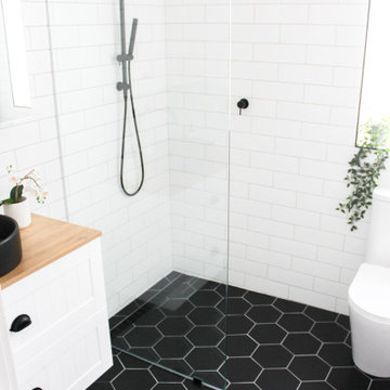 North Perth Bathroom Renovation - Black Hexagon