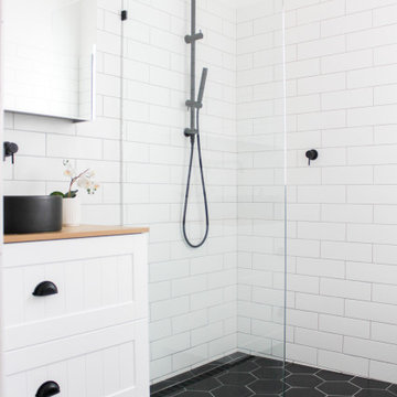 North Perth Bathroom Renovation - Black Hexagon