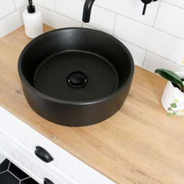 North Perth Bathroom Renovation - Black Hexagon