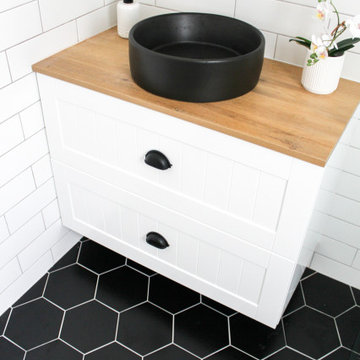 North Perth Bathroom Renovation - Black Hexagon