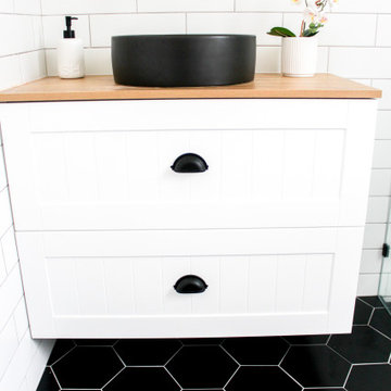 North Perth Bathroom Renovation - Black Hexagon
