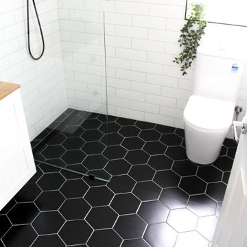 North Perth Bathroom Renovation - Black Hexagon