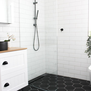 North Perth Bathroom Renovation - Black Hexagon