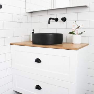 North Perth Bathroom Renovation - Black Hexagon
