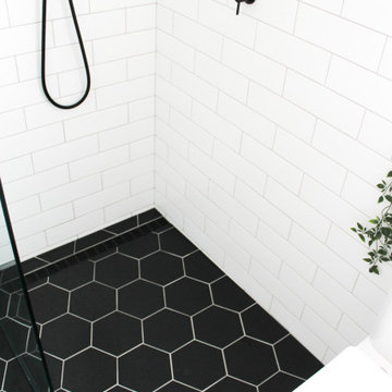North Perth Bathroom Renovation - Black Hexagon