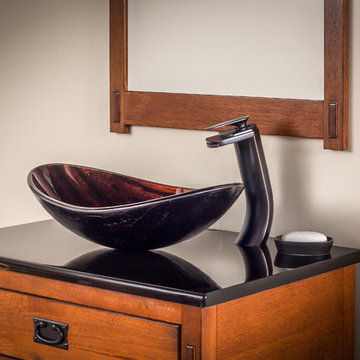 Novatto CASCADE Faucet with Novatto VOLLE Glass Vessel Sink