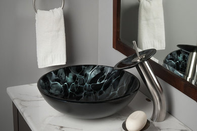 フェニックスにあるコンテンポラリースタイルのおしゃれな浴室 (ベッセル式洗面器) の写真