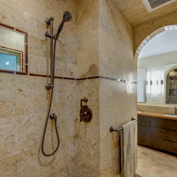 Oakland mediterranean Master Bathroom w/ Modern Touches