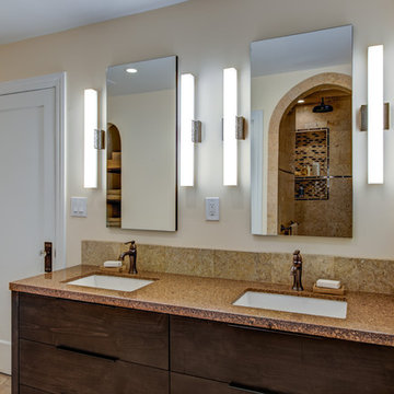 Oakland Rockridge Mediterranean Master Bathroom w/ Modern Touches