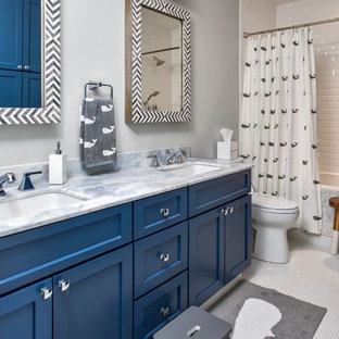 75 Beautiful Blue Subway Tile Bathroom Pictures Ideas February 2021 Houzz