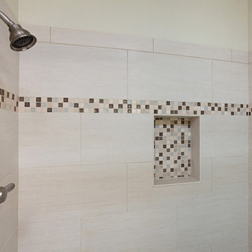Oceanside Hall Bathroom Remodel Shower Tile Niche