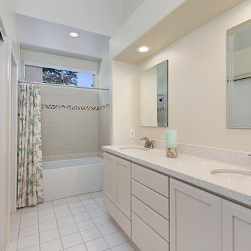 White Traditional Master Bathroom Remodel