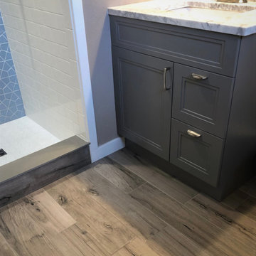 Octagon Tile New Vanity Shower Remodel