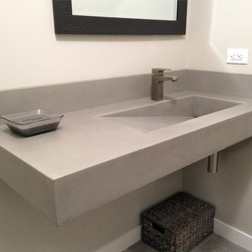 Off White Floating Concrete Bathroom Sink