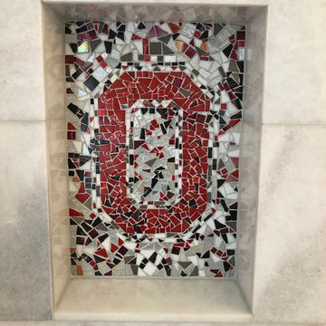 Ohio State Mosaic Inset for Shower Niche