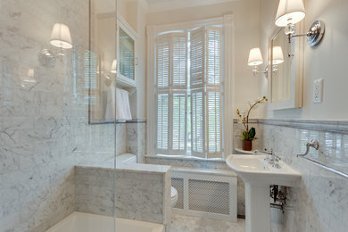 Example of a transitional bathroom design in Atlanta