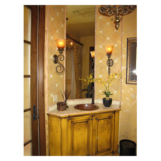 Old World Powder Room - Mediterranean - Bathroom - Phoenix - by VM Concept Interior Design ...