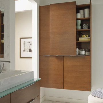 Omega Cabinetry: Glide-by Door Bathroom Cabinet