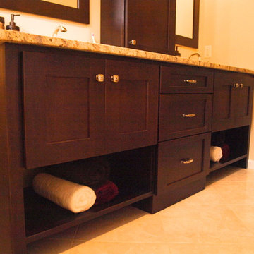 Open Shelving Under Vanity