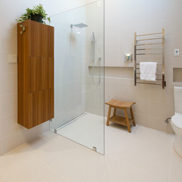 Open Shower with Linear Floor Drain