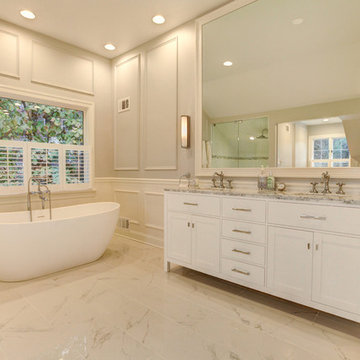 Opulence White Marble Porcelain Bathroom