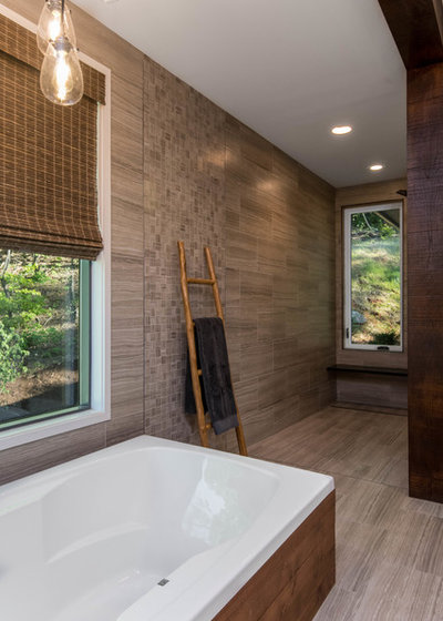 Rustic Bathroom by Living Stone Design + Build