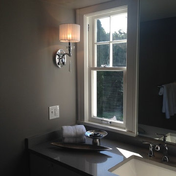 Original double hung window, new side light, and quartz countertop: Main Level B