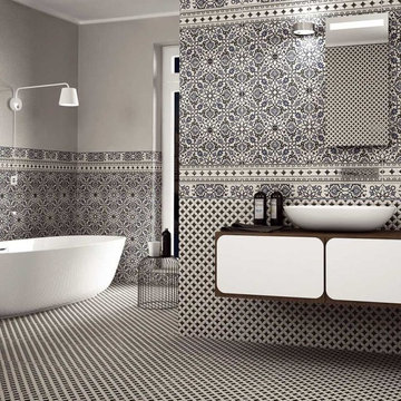 Orly Black And White Patterned Tiles - Direct Tile Warehouse