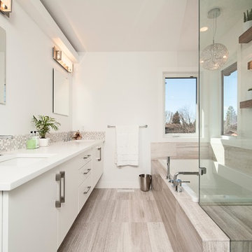 Our Favorite Cedar and Tile Infused Bathroom