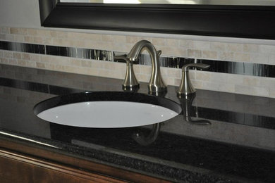 Inspiration for a large bathroom remodel in DC Metro with a drop-in sink