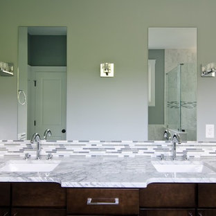75+ Grüne Bäder mit Marmor-Waschbecken/Waschtisch Ideen & Bilder