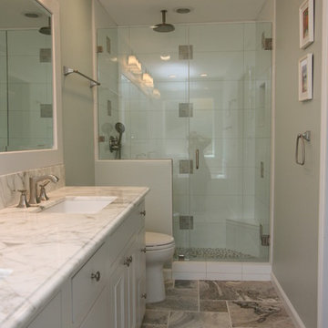 Painted White Marble Traditional Bathroom in Garden Grove, CA