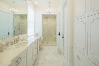 Example of a transitional bathroom design in Charlotte