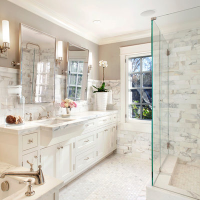 Example of a classic mosaic tile bathroom design in San Francisco