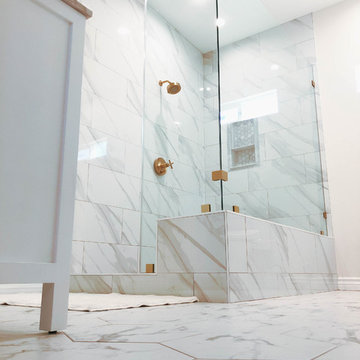 Installation of all Tile; Shower, Floor & Walls; Vanity and Shower Enclosure