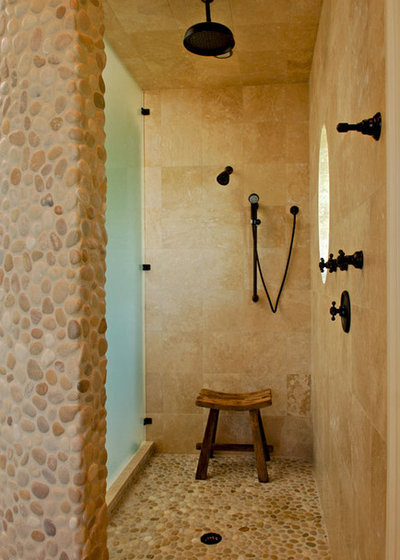 Tropical Bathroom by Christopher A Rose AIA, ASID