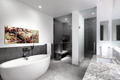 Inspiration for a contemporary master bathroom remodel in Las Vegas