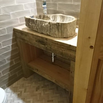 Petrified wood sink