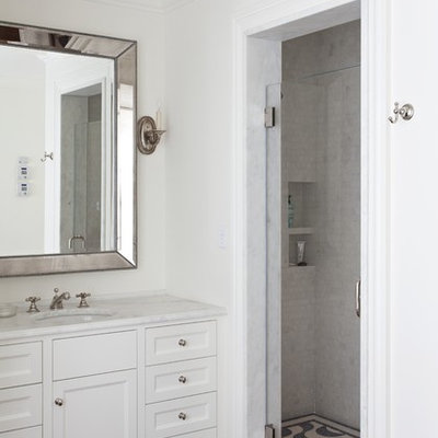 Example of a classic mosaic tile bathroom design in San Francisco