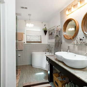Pink and Gray Master Suite