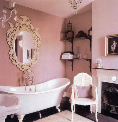 Shabby-chic Style Bathroom Pink bathroom- apartment therapy